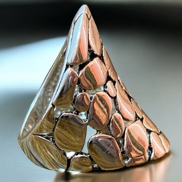 Vintage Concave Cut Out Knuckle Ring in Silver (tone) Size 7 - Picture 3 of 4